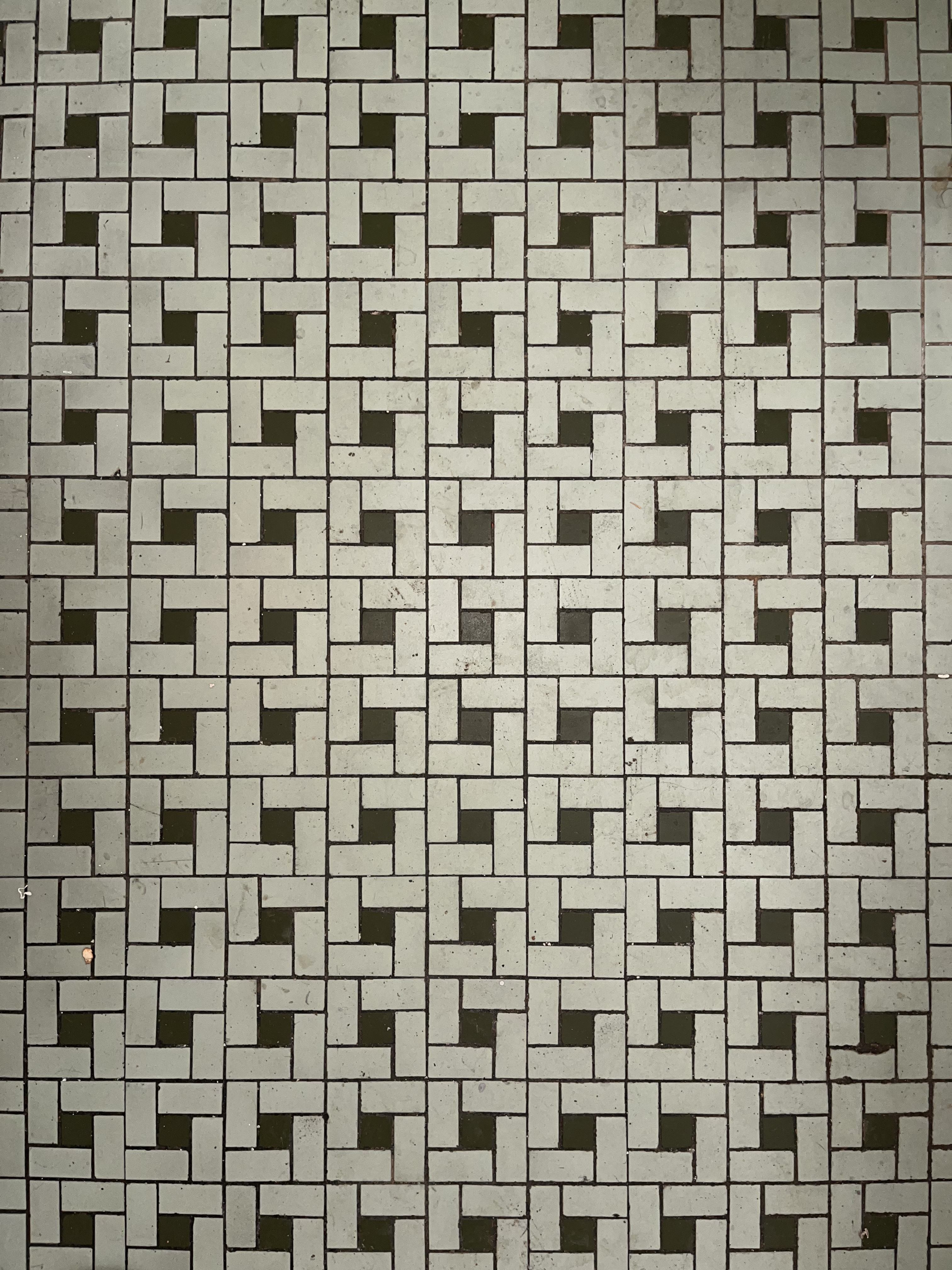 Preserved original basket weave tile